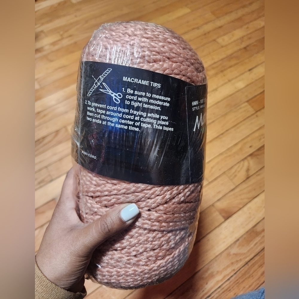 Macrame Maxi-Cord Braided Polypropylene 6MM 100 Yards TealFact Sealed - Picture 3 of 4